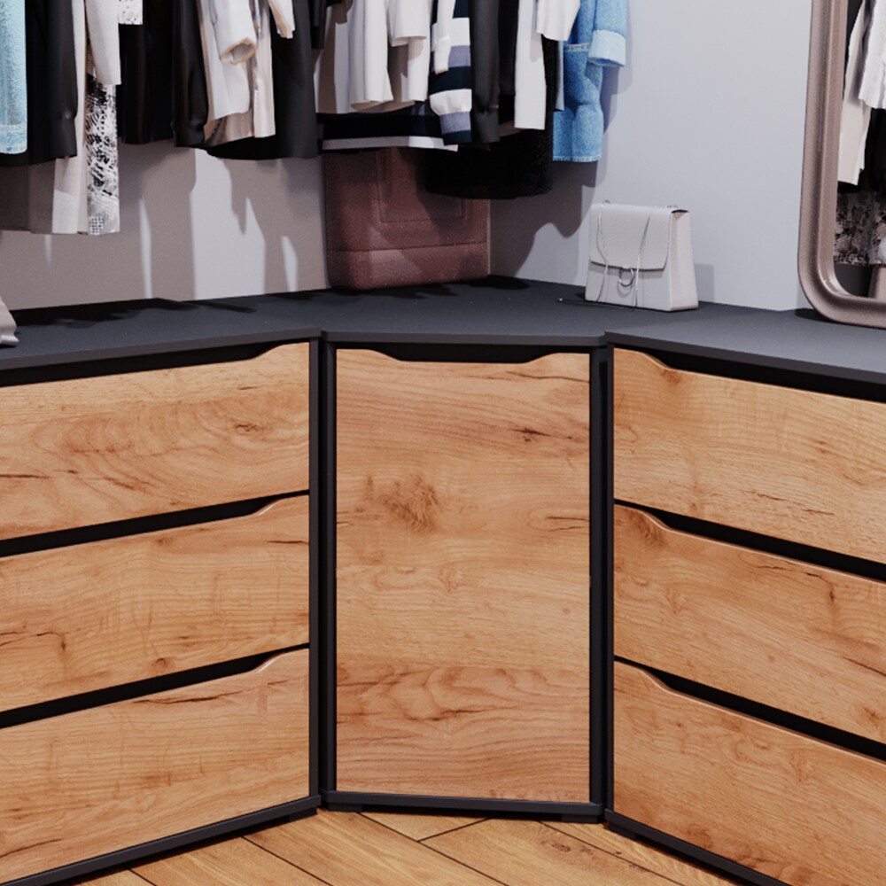 Vicco Eckkommode Ruben 78 x 77 cm Anthrazit Eiche Schrank