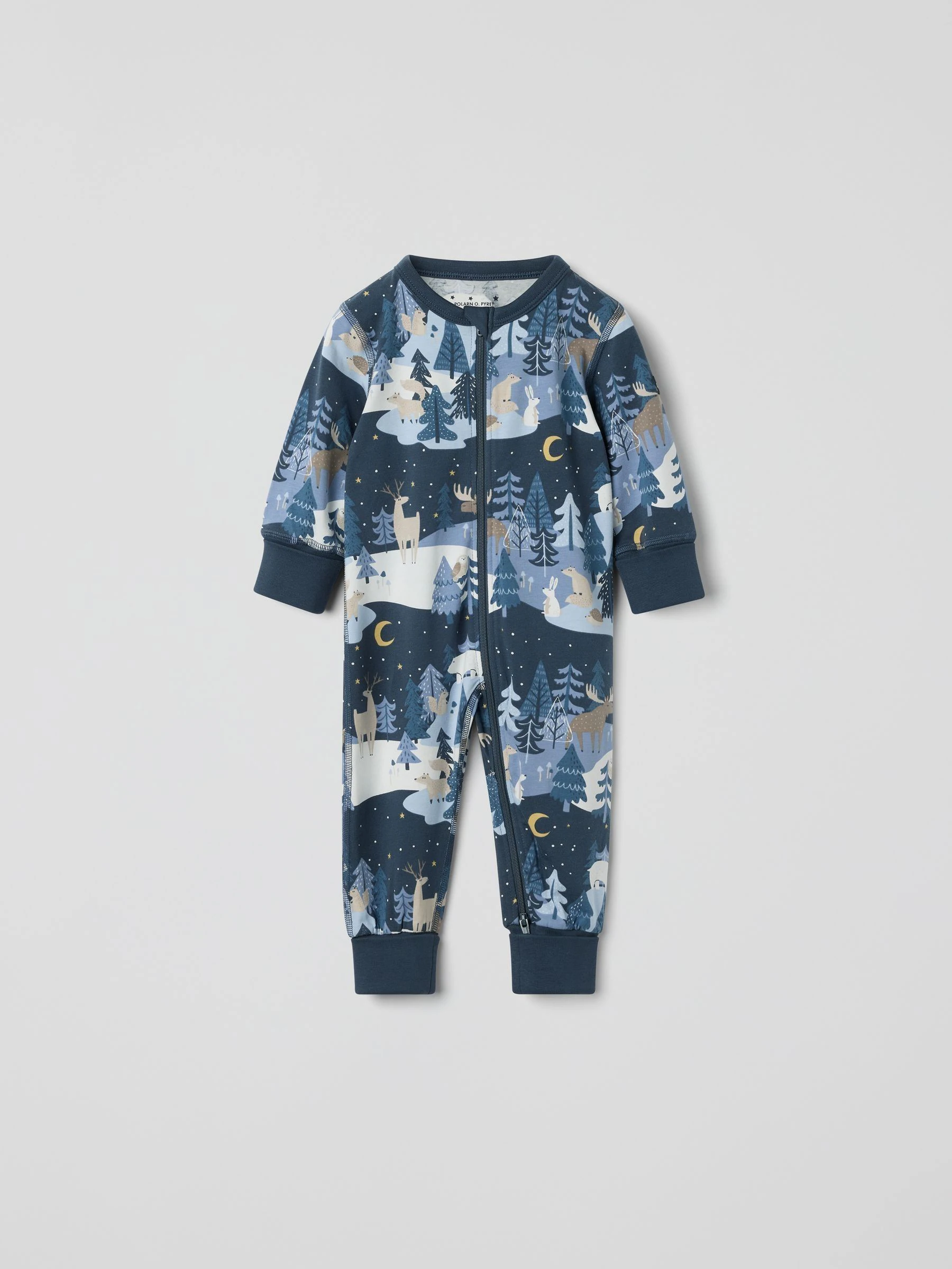 Blauw - Polarn O. Pyret Printed Sleepsuit