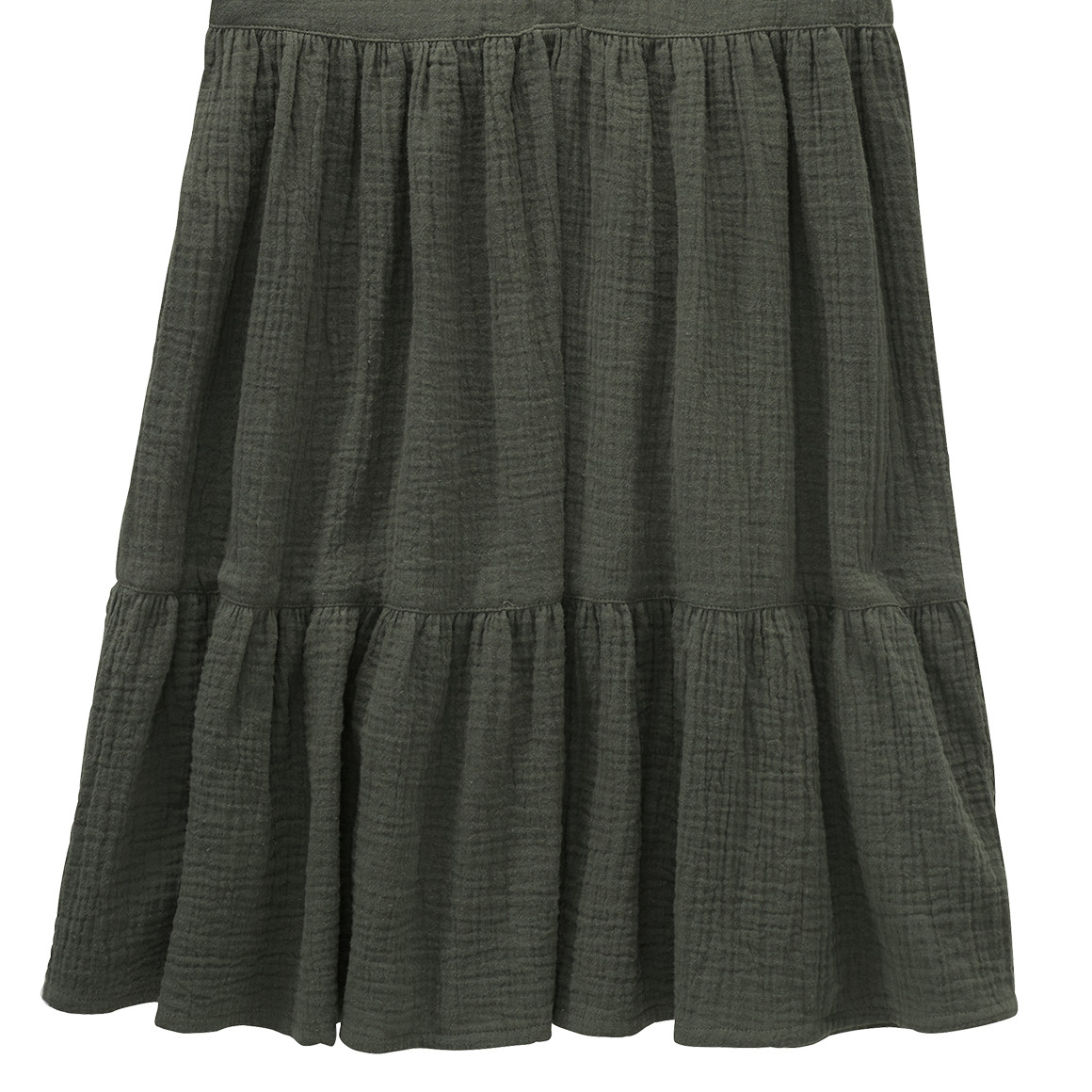 Jonas Nielsen Mädchen Musselin-Kleid aus Bio-Baumwolle dunkelgrün