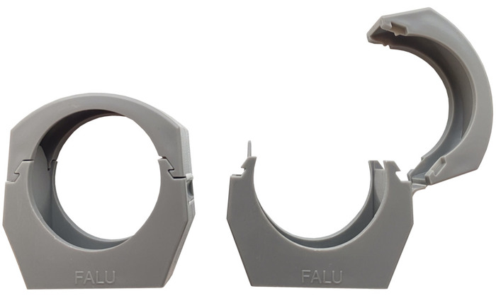PP rørholder grå 40 mm 2-pk.