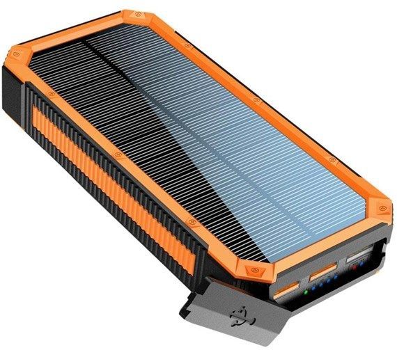 Lippa - 20000mAh Solar Powerbank - Zwart - PD 18W - 3xUSB-A, USB-C