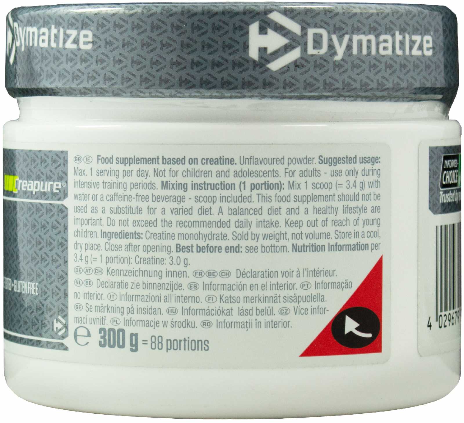 Monohidrato de Creatina Dymatize (Creapure®) 300g