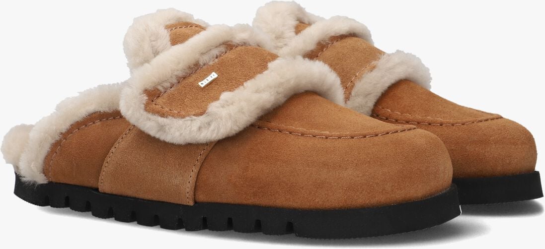cognac nubikk instappers teddy fur