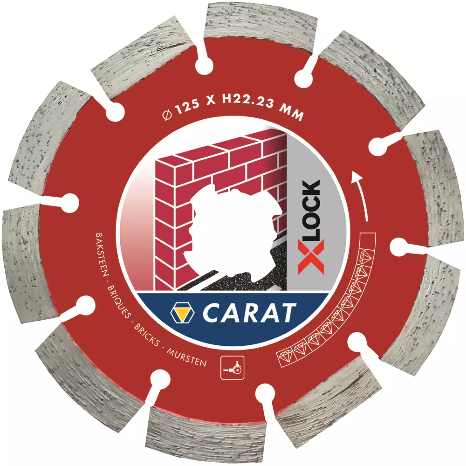 CARAT CAXLOCK125 Diamantzaag X-LOCK Baksteen Ø125x22,23 MM
