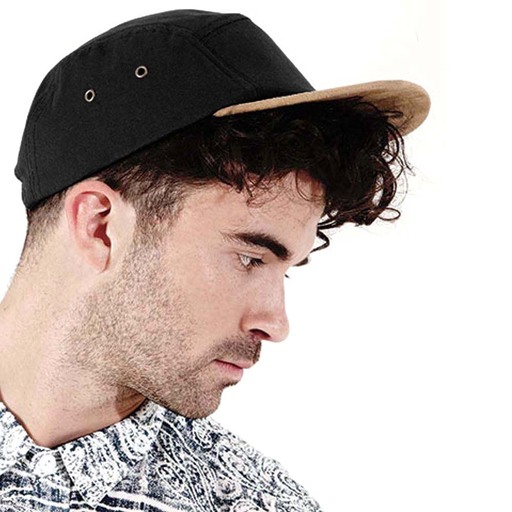 Gorra Plana Con Visera De Piel De Ante 5 Paneles Beechfield (Paquete De 2)