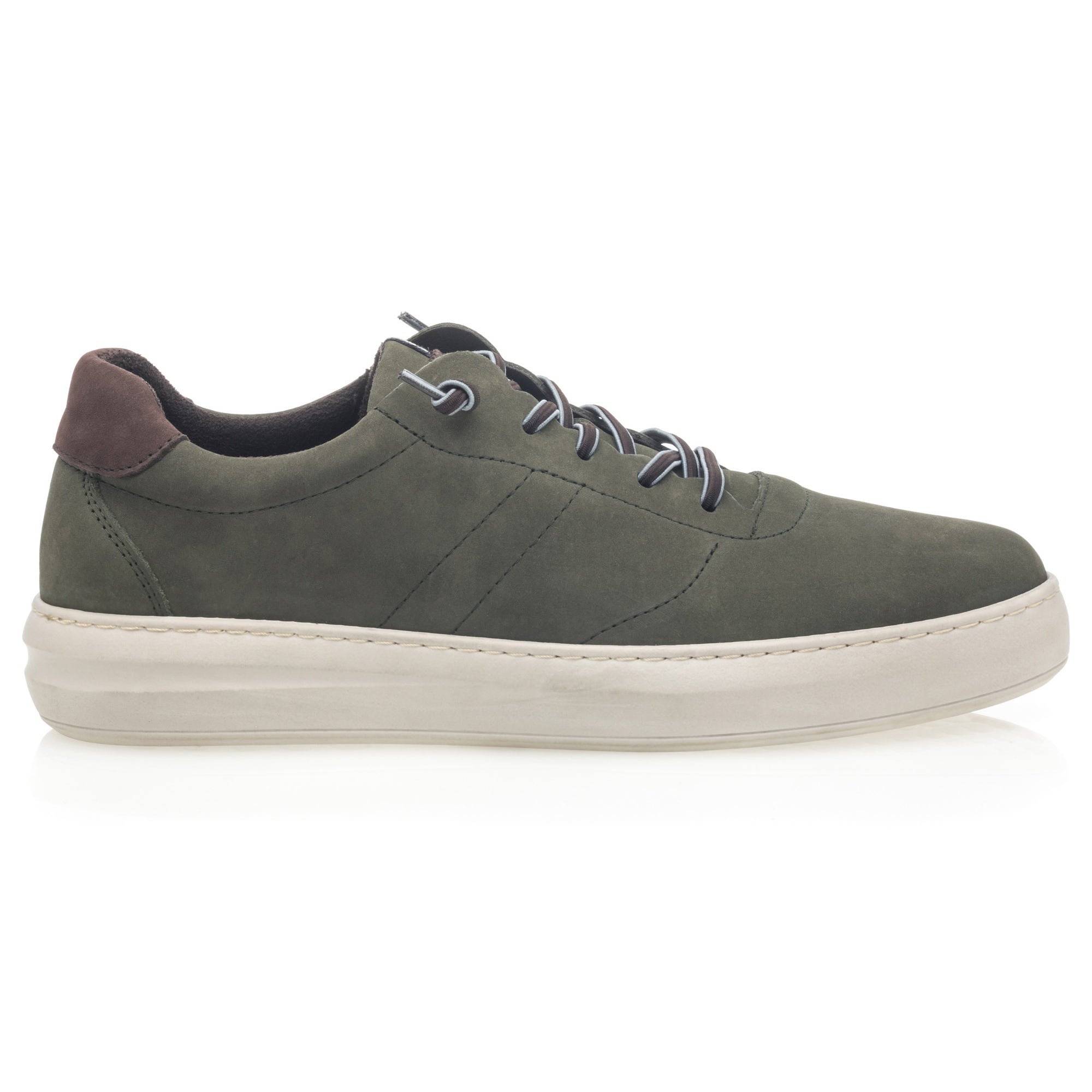 Baskets basses Homme en cuir kaki