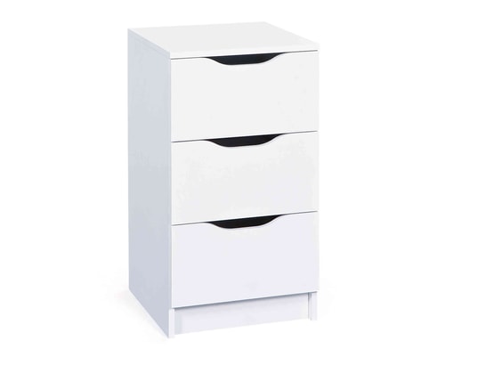 TERRE DE NUIT - Commode 3 tiroirs en bois blanc - co12052-2