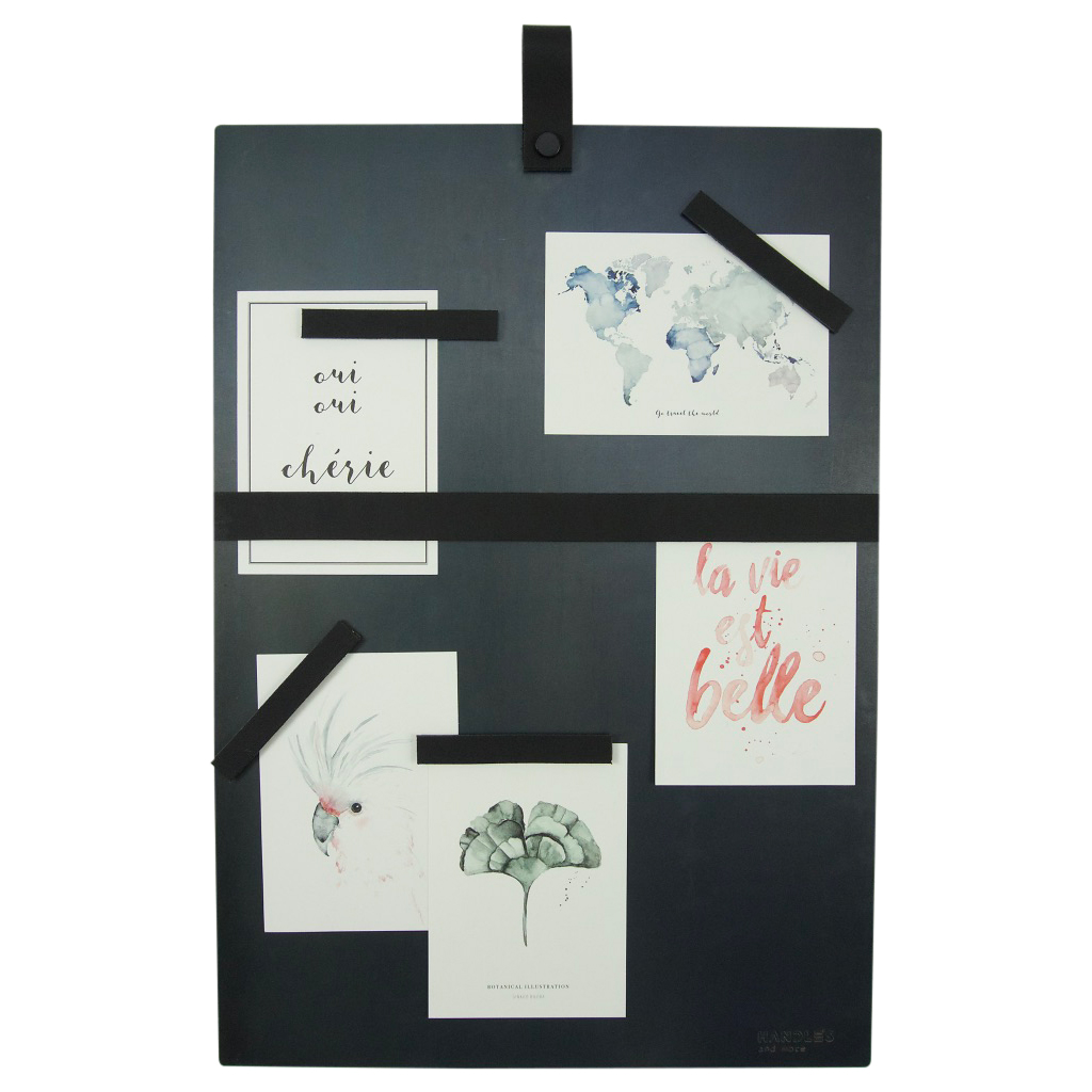 Magneetbord met magneetstrips Leer: Bordeaux (inclusief 6 leren magneetstrips)