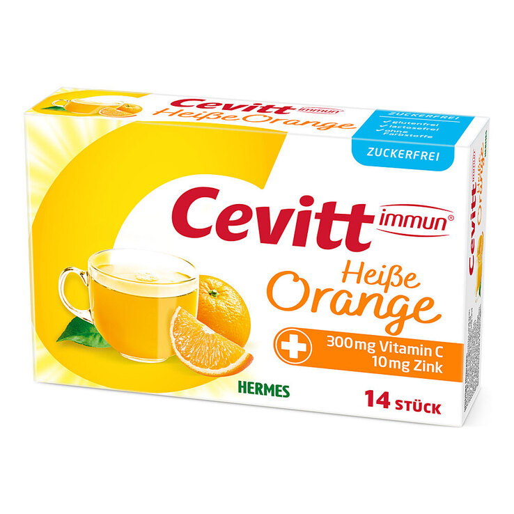 Cevitt immun heiße Orange zuckerfrei Granulat, 14 St