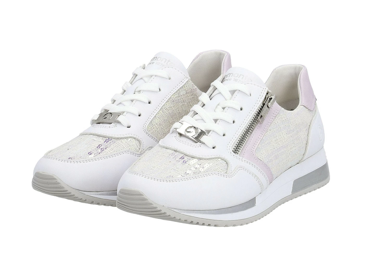 Sneaker in interessant geprägtem Materialmix