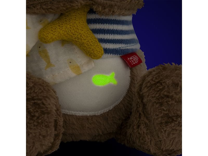 fehn Nachtlicht Otter Schlummerlicht, Einschlafhilfe und Kuscheltier mit Glow-in-the-dark Bestickung