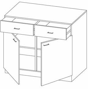 Anrichte WIEN - creme Hochglanz-Sonoma Eiche - 50 cm breit