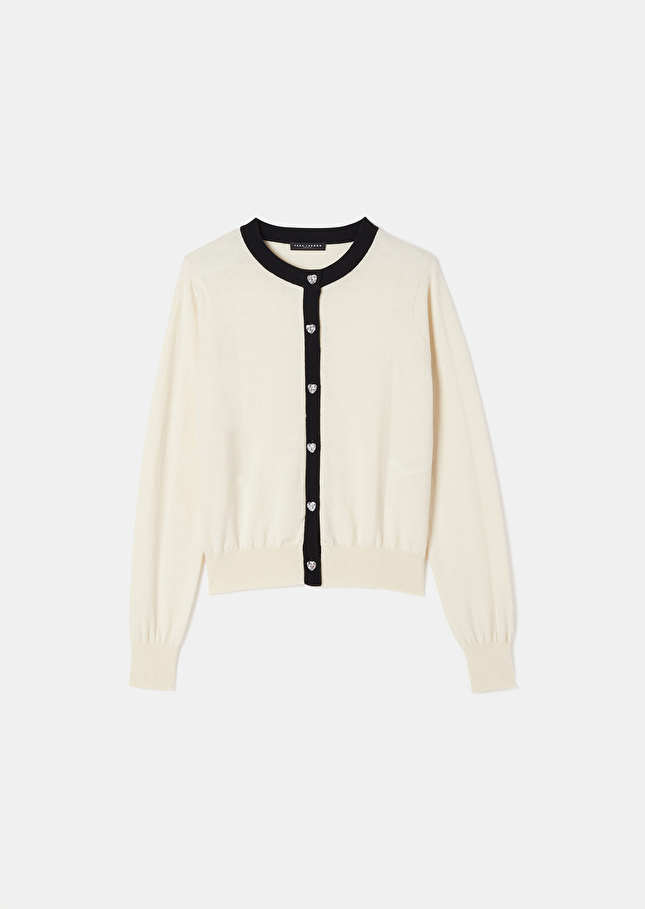 Gilet Gaëlleécru en laine et coton