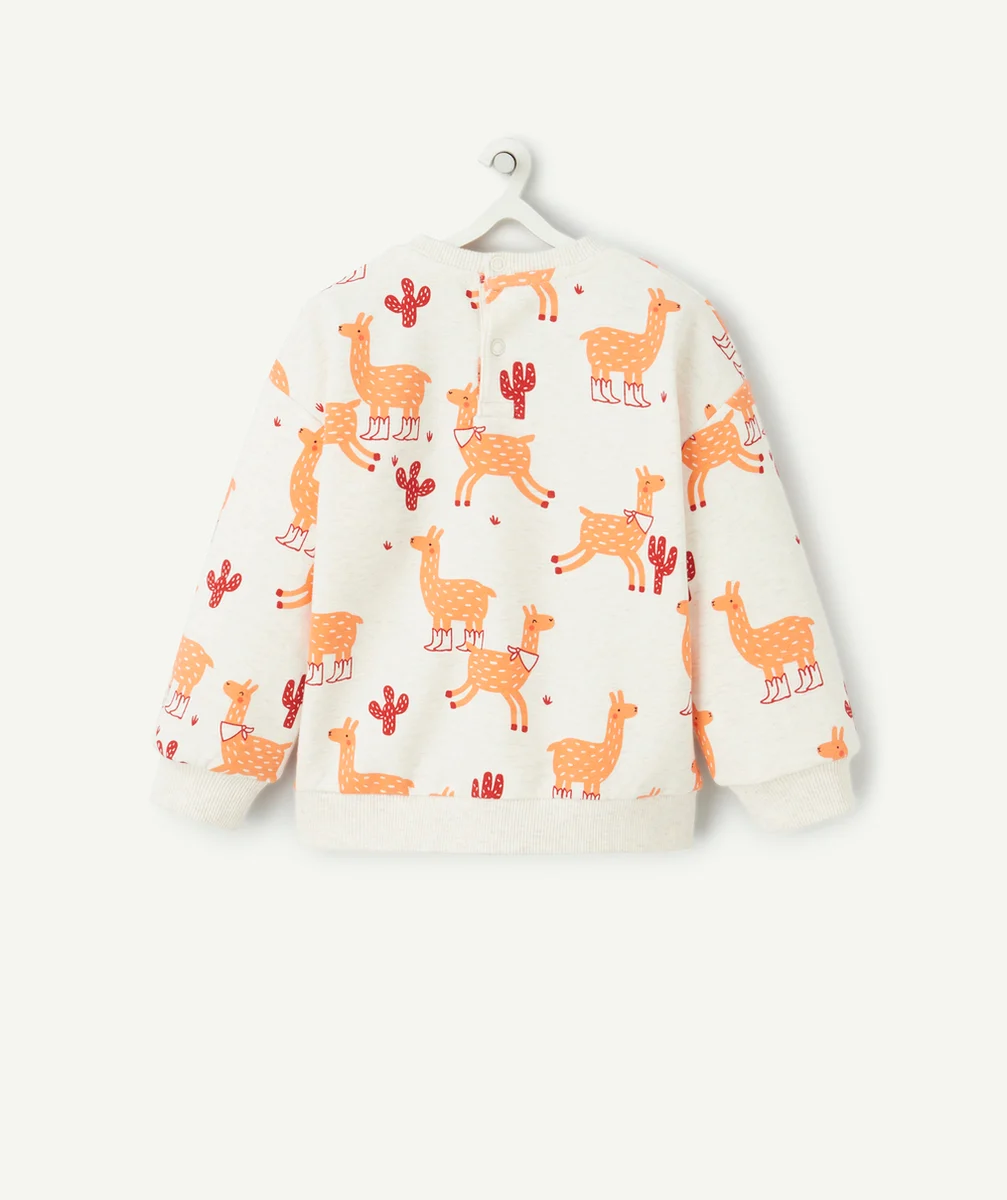 SWEAT BÉBÉ GARÇON EN FIBRES RECYCLÉES ÉCRU CHINÉ AVEC LAMA