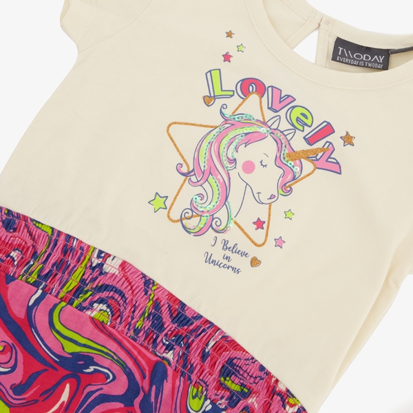 TwoDay meisjes jurk met unicorn print
