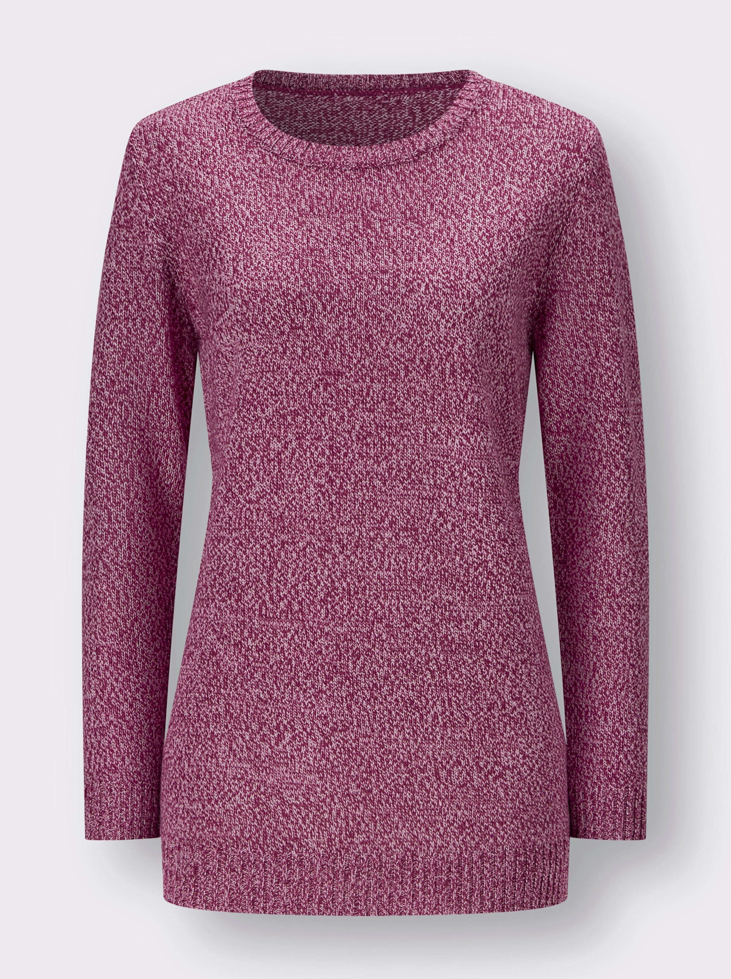 Longpullover aus Melange-Garn