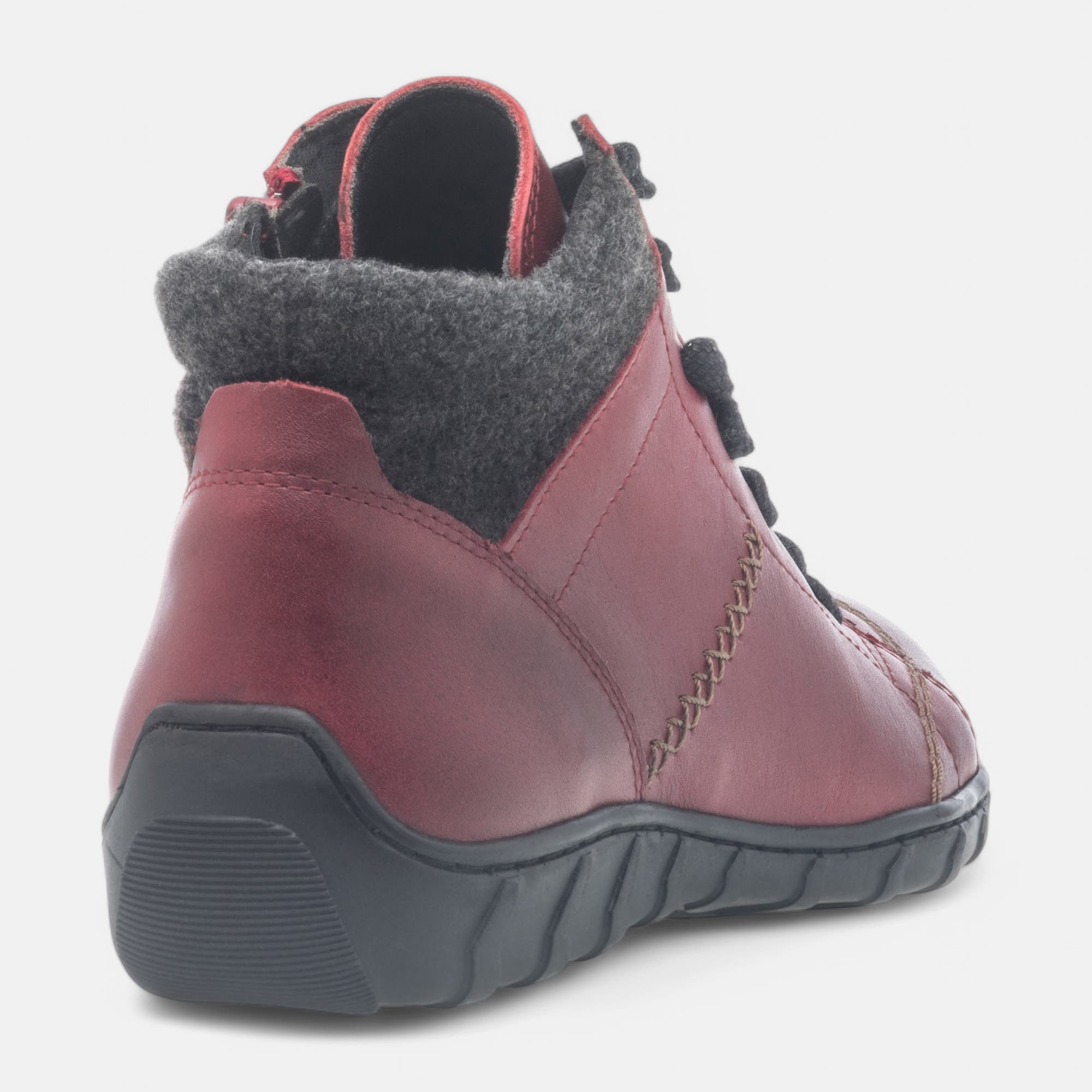 Baskets hautes Femme en cuir rouge