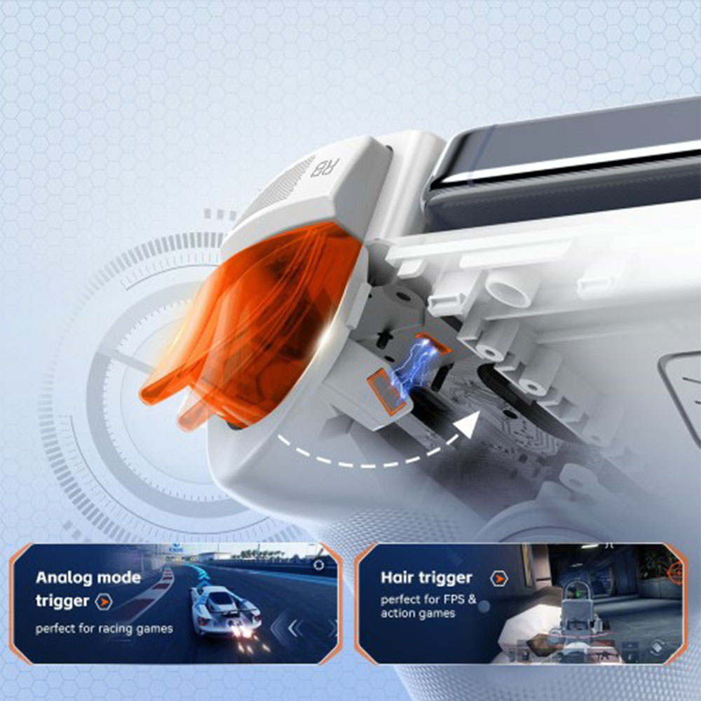 Mobiler Smartphone Verstellbarer Gamepad Controller mit USB-C und 3.5mm Klinken-Anschluss (115-193mm) - Weiss