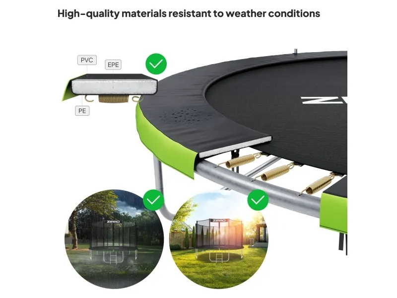 Zipro Trampolin med eksternt net 16FT 496cm   skopose