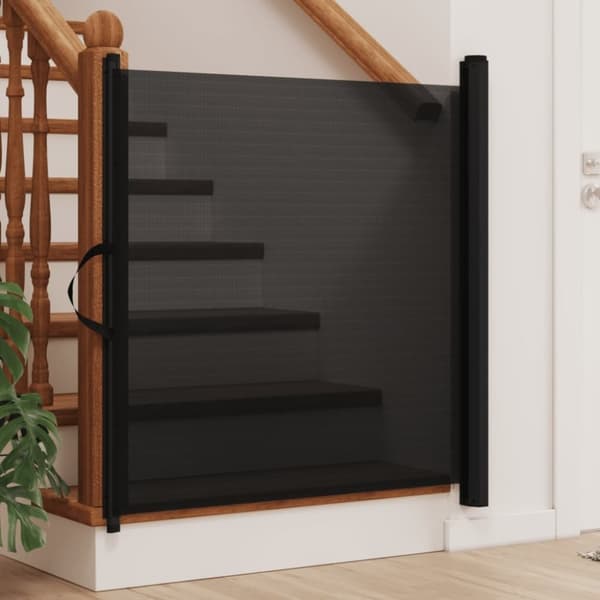 vidaXL Uttrekkbar kjæledyrport svart 117,5x125 cm