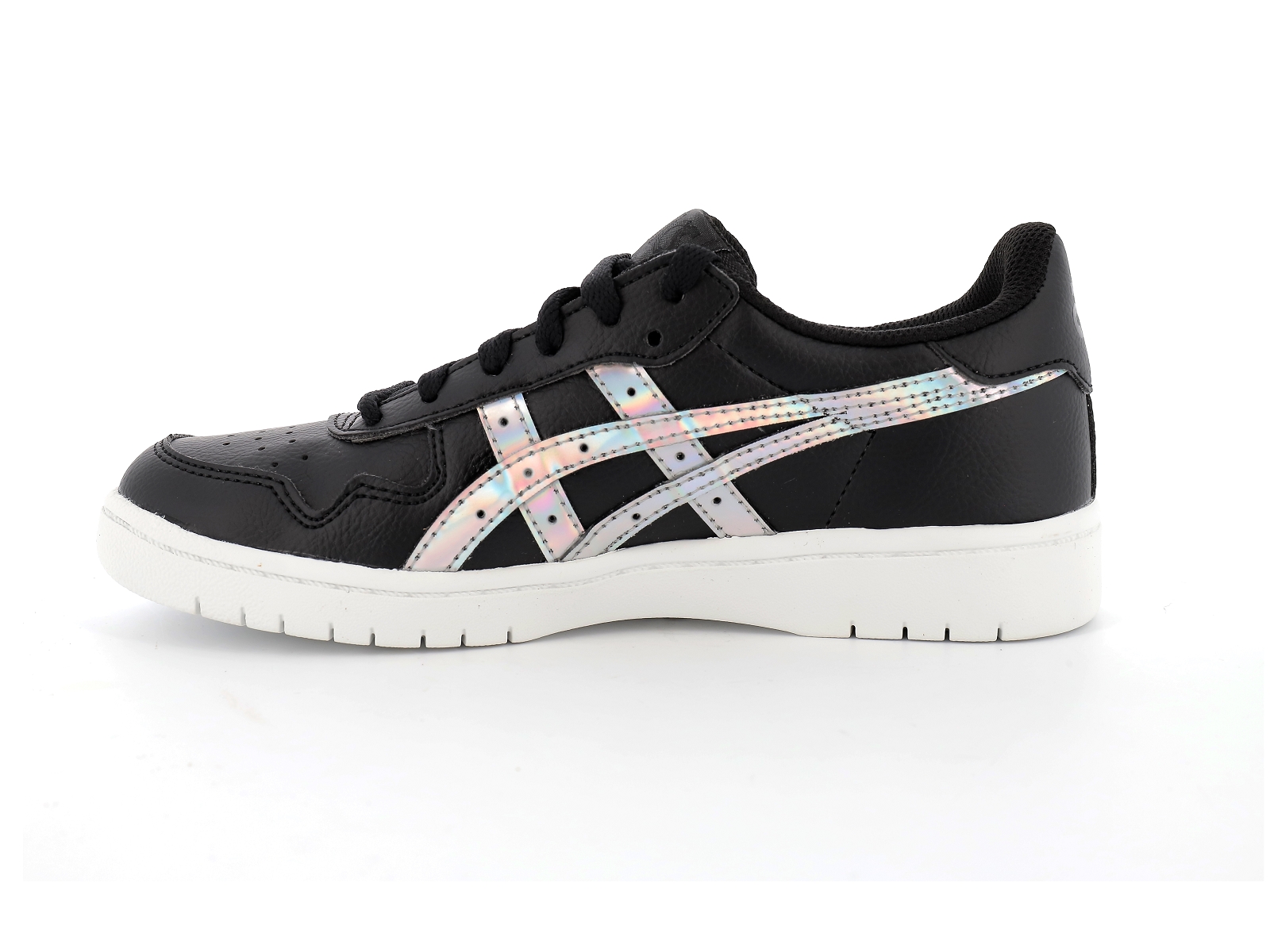 Asics-1202A195 Cuir Noir Blanc