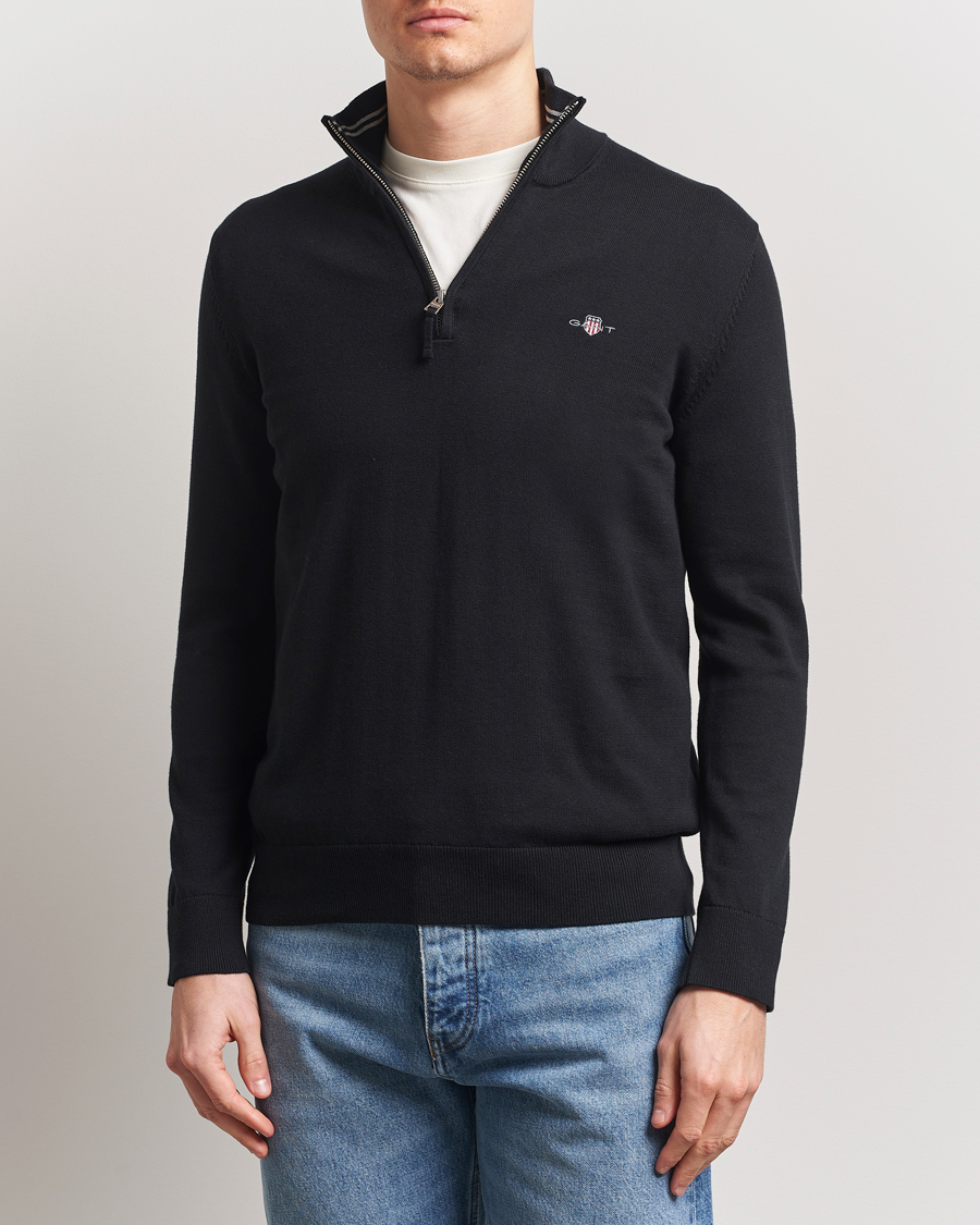 GANT Classic Cotton Half Zip Black