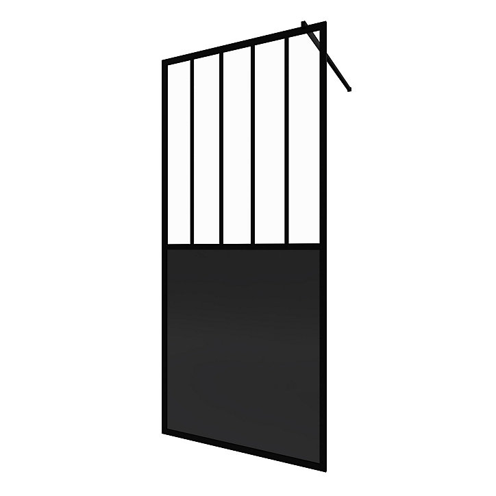 Paroi de douche à l'italienne Galedo Black Indus transparent 100cm