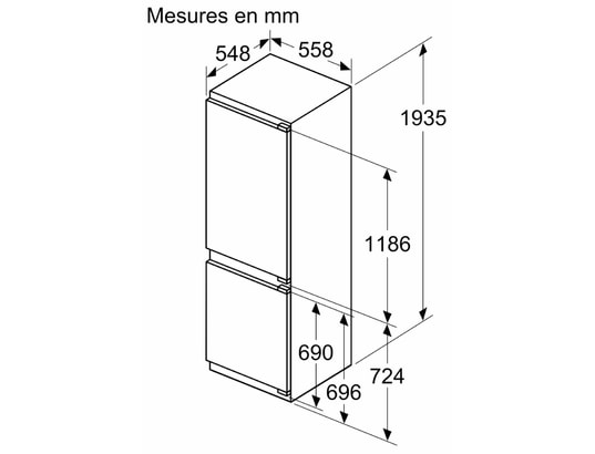 NEFF - Réfrigérateur congélateur encastrable KI7962FD0, N 50, 290 litres, Hauteur 193.5 cm