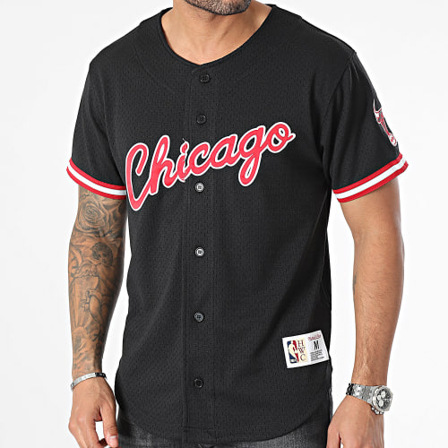 Maillot De Baseball On The Clock Mesh Chicago Bulls Noir