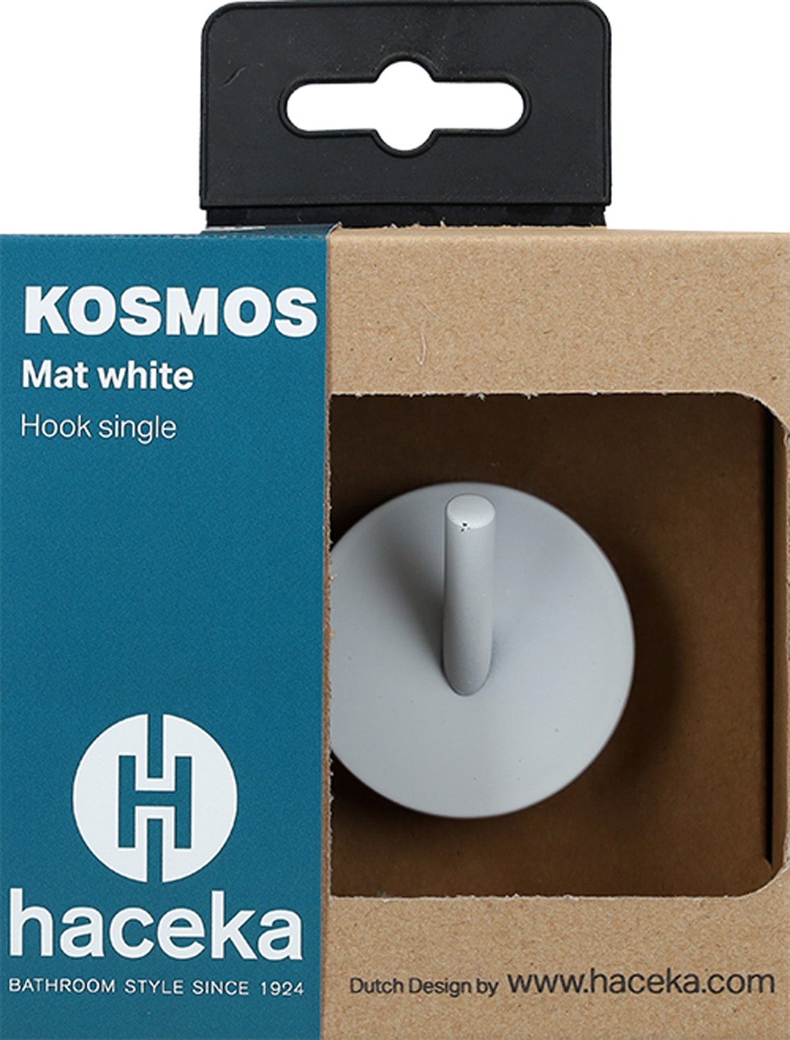 Haceka Kosmos enkele handdoekhaak wit mat
