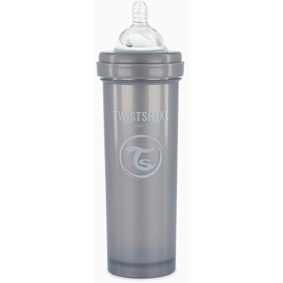 Twistshake Babyflasche Anti-Kolik ab 0 Monate 330 ml, Pearl Grey