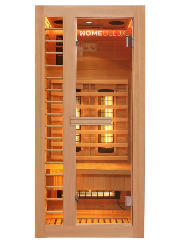 Infrarot-Gesundheitskabine für Zuhause, mit Ambientebeleuchtung und Bluetooth Radio, Größe S, 90 x 90 cm