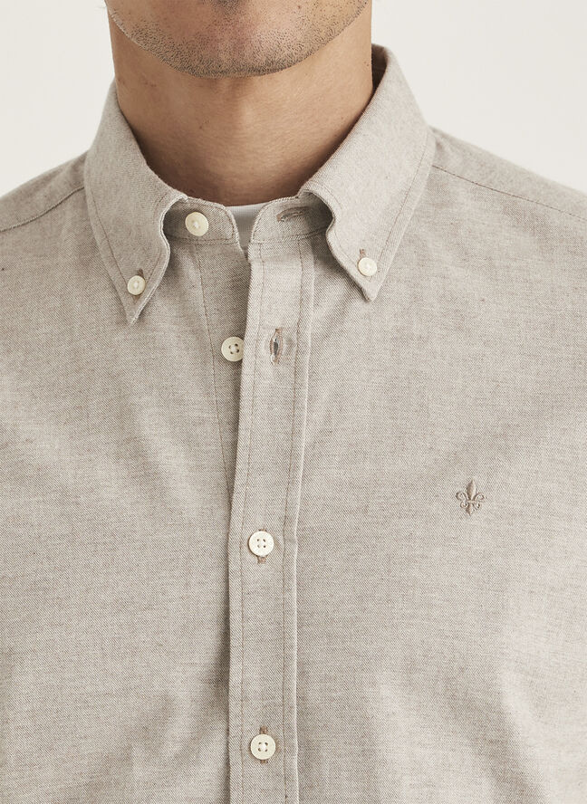 Morris Stockholm Watts Flannel Shirt-Slim Fit / 05 Khaki / S Khaki