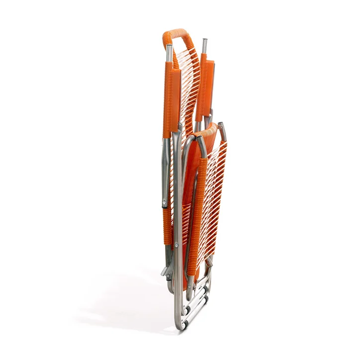 Fiam - Liegestuhl Spaghetti, Gestell Aluminium / Bespannung gelb