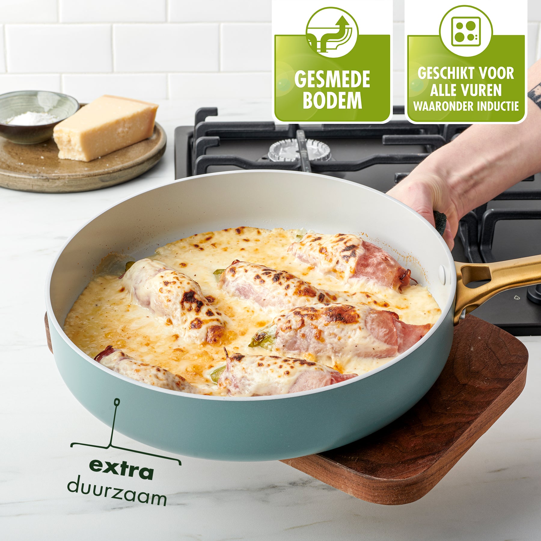 Greenpan Padova Hapjespan met Deksel Ã 28 cm