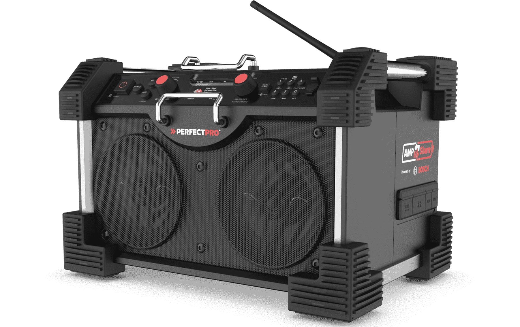 Baustellenradio Rockhart 18 V Schwarz<br>UKW- und DAB+-Baustellenradio