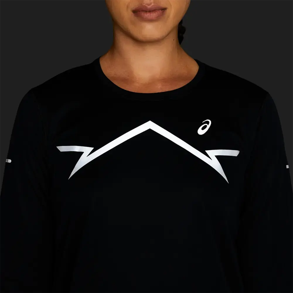 ASICS Lite-Show Hardloopshirt Lange Mouwen Zwart Dames