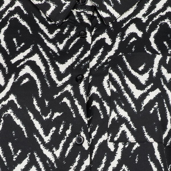 TwoDay lange dames blouse met print zwart wit