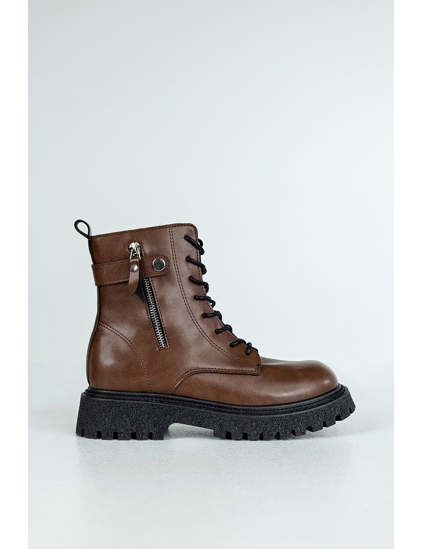 Brown Boots with Laces and Buckle