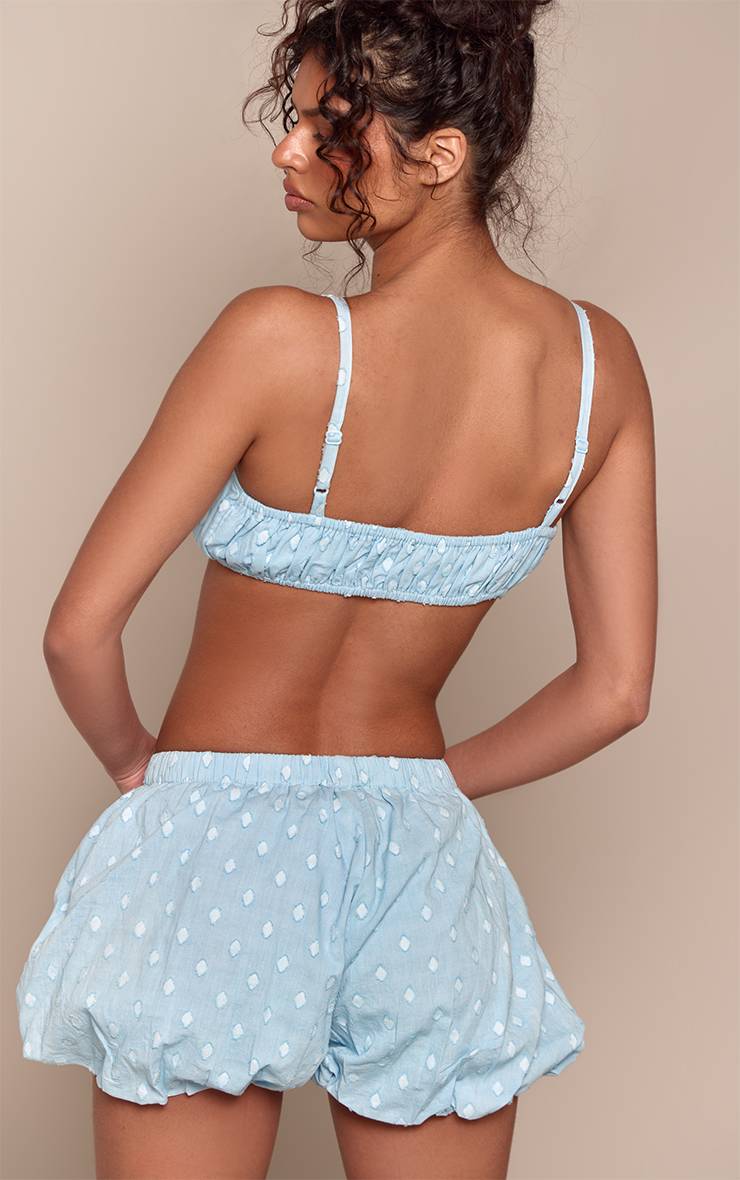 Bleu Layette Ensemble Short Bouffant À Pois En Coton