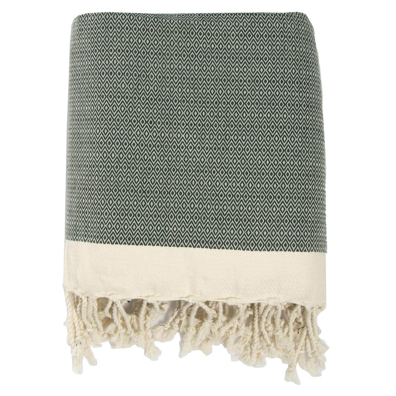 Febronie Plaid Courchevel Losange vert kaki