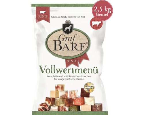 Rauw hondenvoer BARF Graf BARF compleet menu rundvlees 2,5 kg diepvries