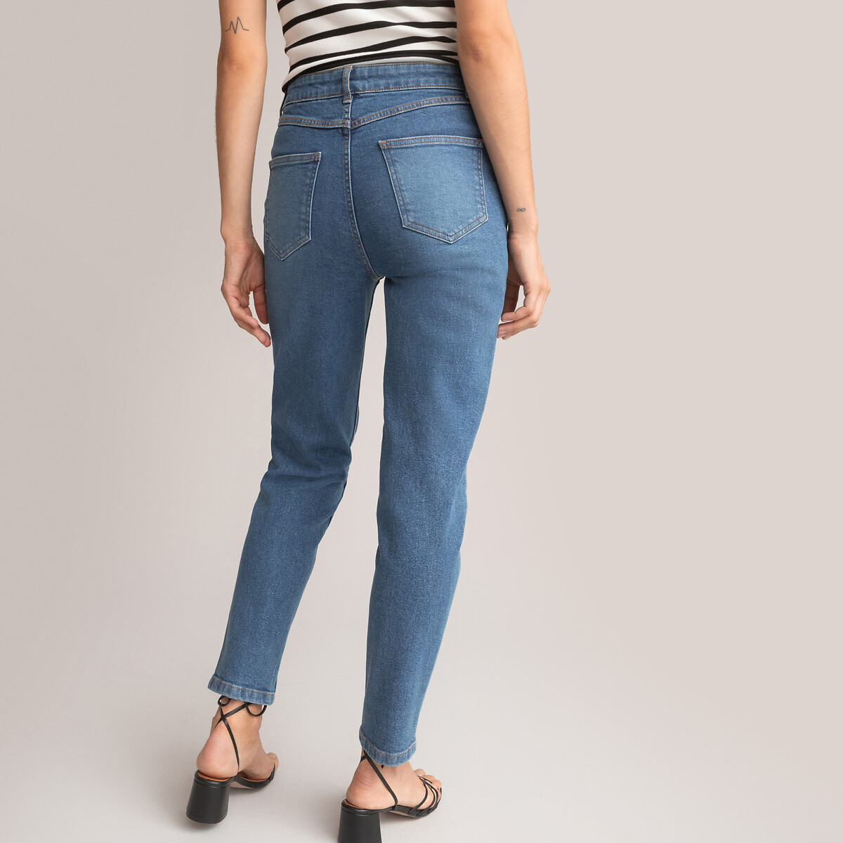 COLEÇÃO LA REDOUTE<br>Calça jeans Mom com cintura alta