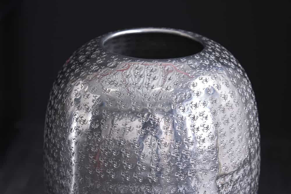 Elegante Vase ORIENTAL 50cm silber im Wild Hammerschlag Design