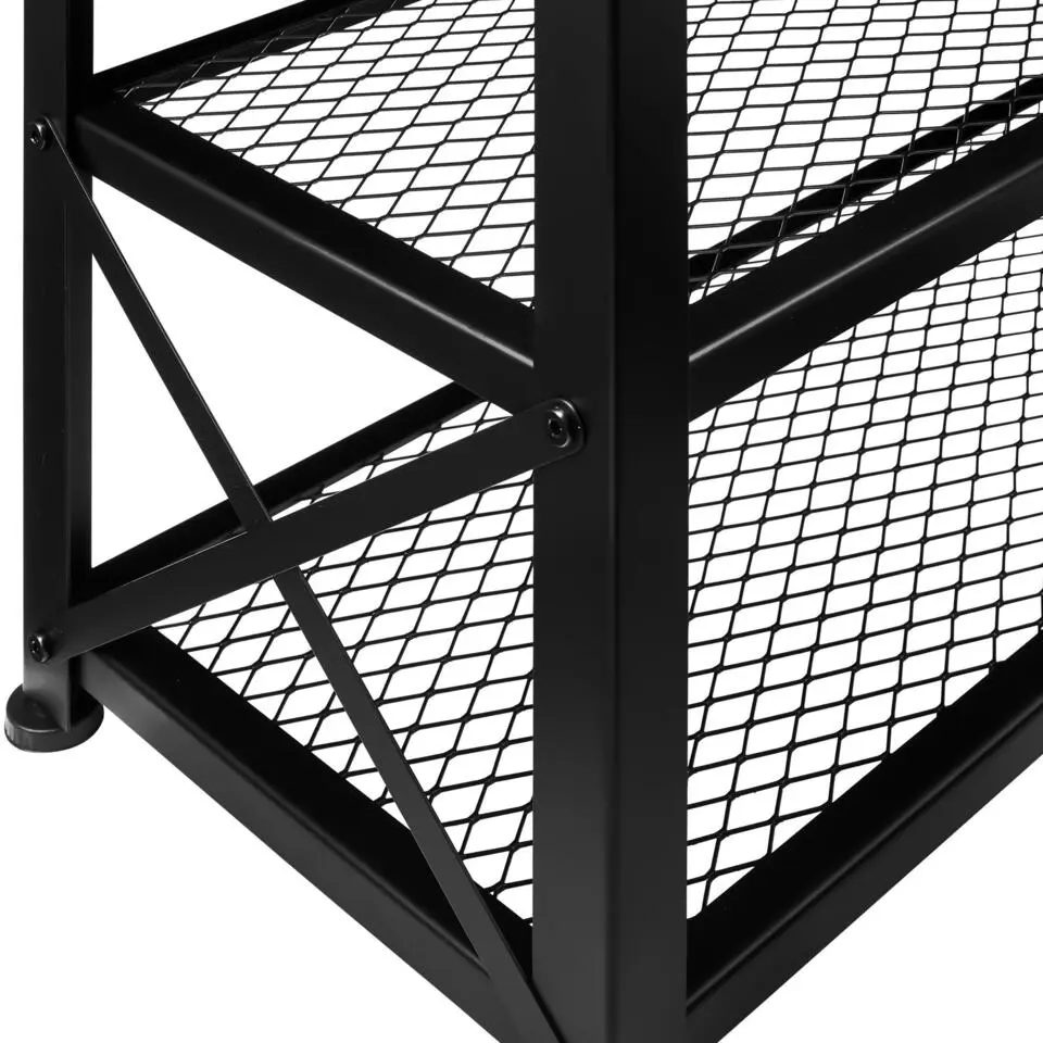tectake Schoenenrek Blackpool 101x30,5x45,5cm, Industrieel Hout Donker, Rustiek