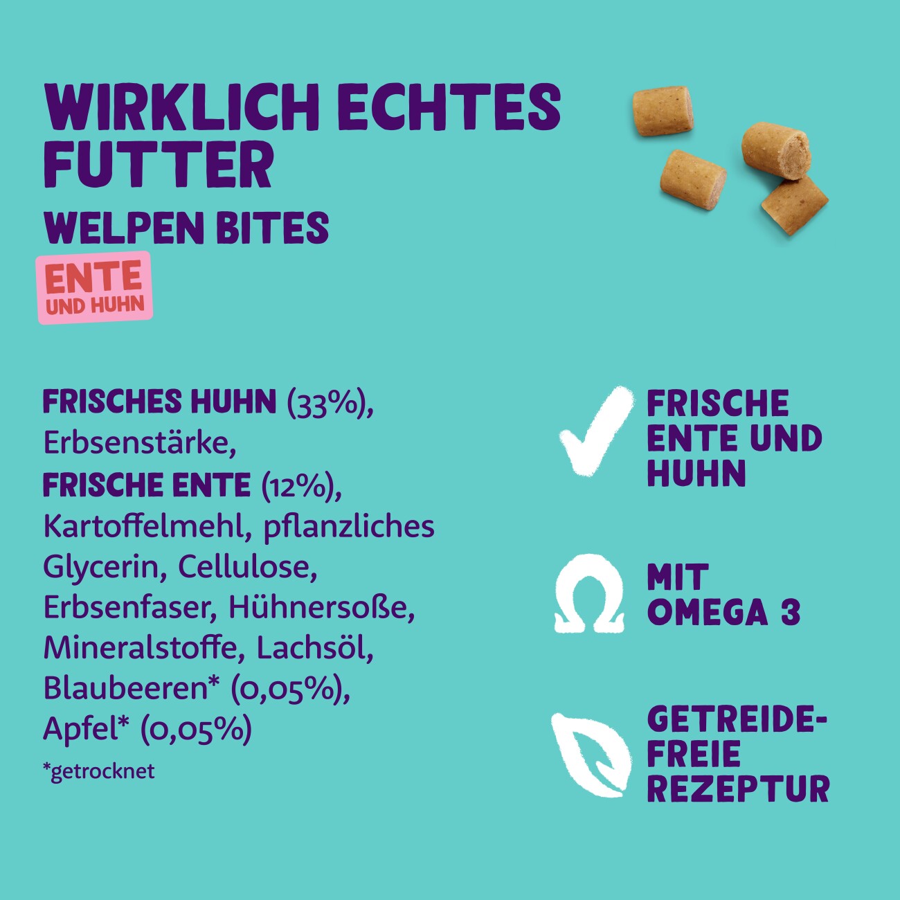 Edgard & Cooper Bites Welpe Ente & Huhn 120 g