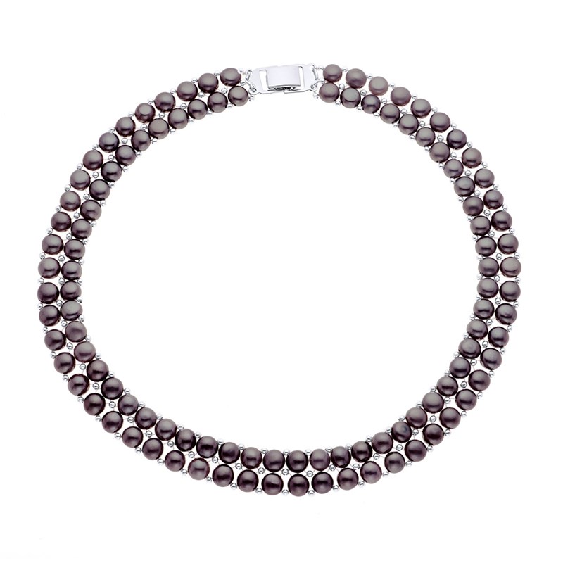 Collier 2 Rangs Perles d'Eau Douce 3-4 mm Noires