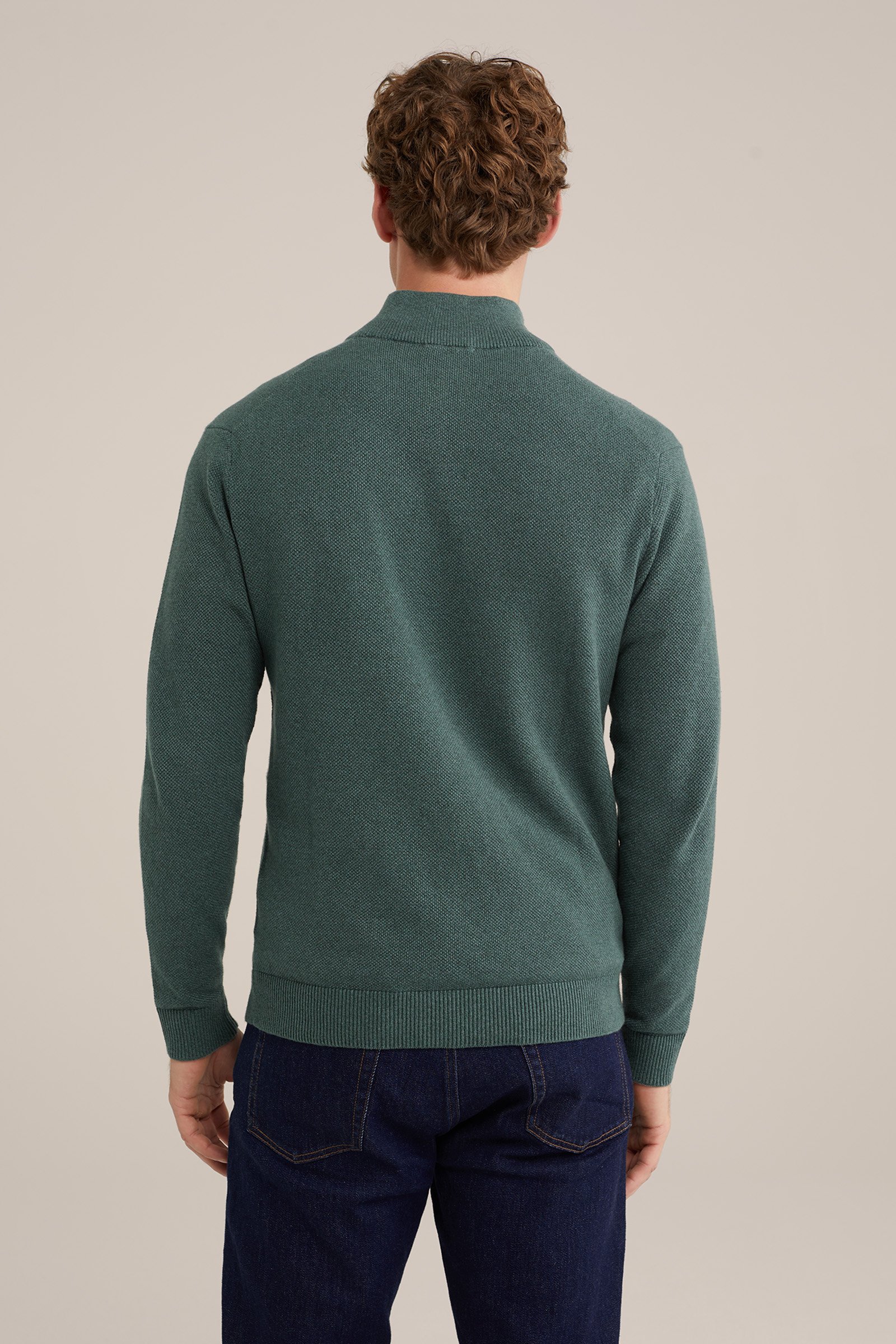trui met rits WE Fashion Donkergroen
