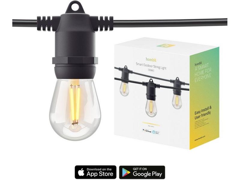 hombli Gartenleuchte String Light 12 LEDs, 5m, Warmweiss Smart Outdoor Lichterkette