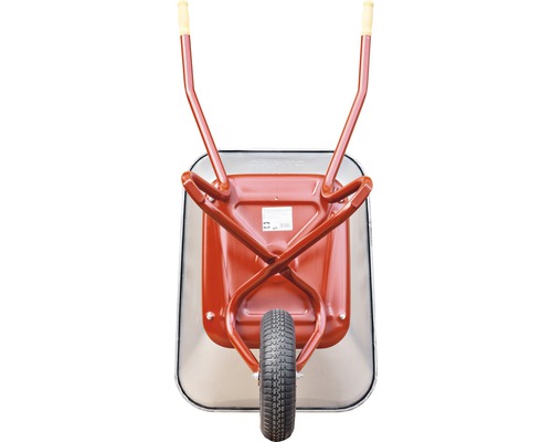 CAPITO Professionele Bouwkruiwagen EXPORT 85 Liter Platte Laadbak, Luchtband met Blokprofiel en Stalen Velg incl. Ergonomische Beukenhouten Handgrepen